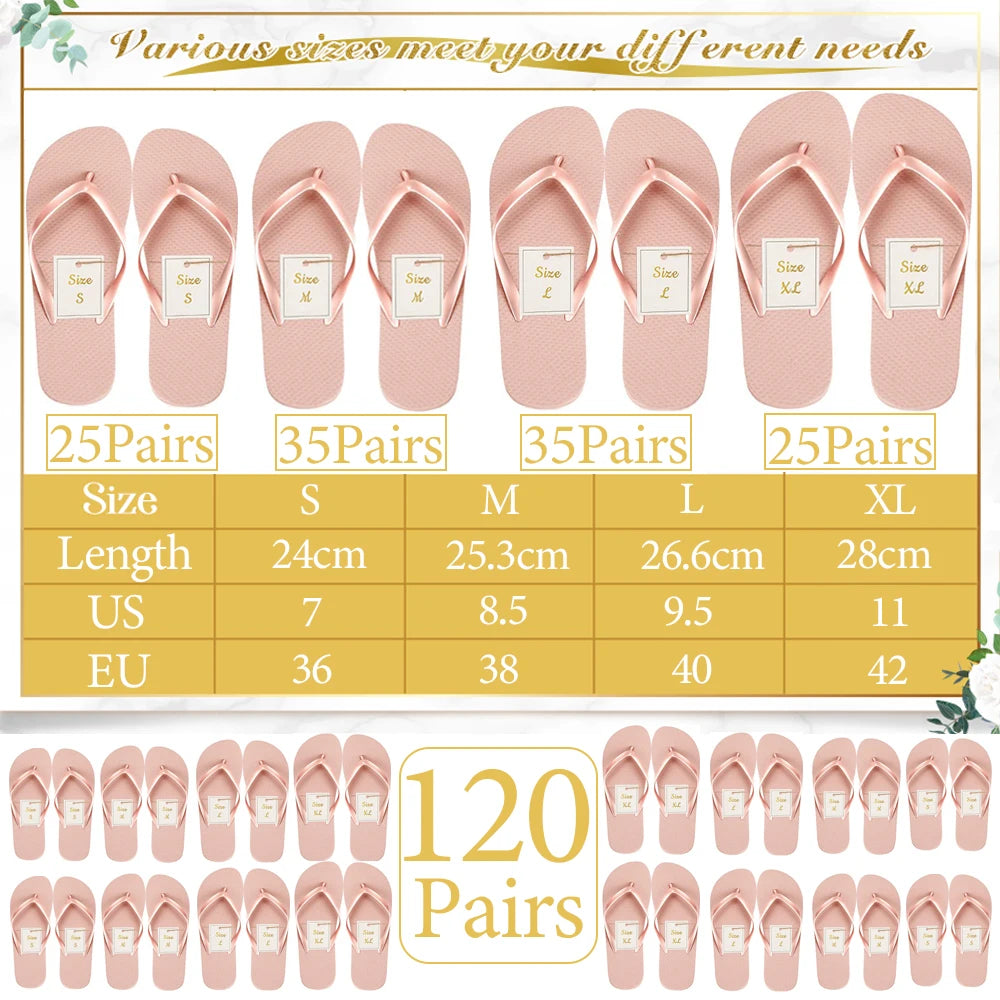 24/36 Pairs Wedding Flip Flops Guests Soft Wedding