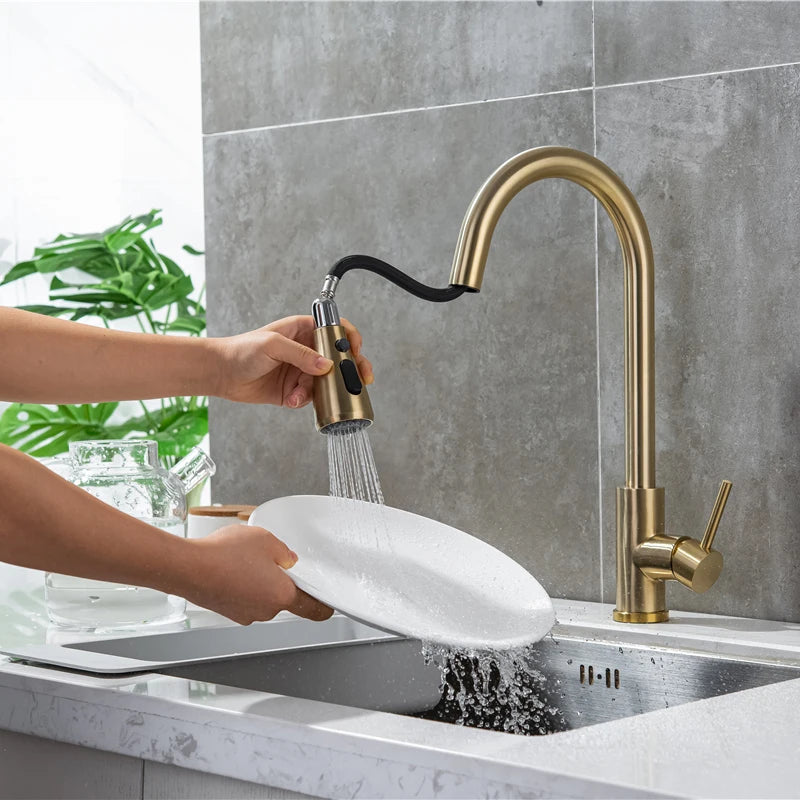 Smart Touch Sink Faucets Stainless Steel Pull Out