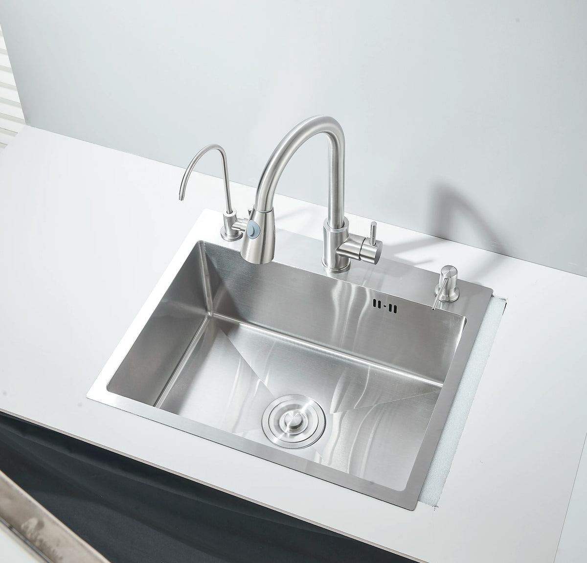 304 Stainless Steel Black/Brushed Nickel Sink Waterfall Faucet