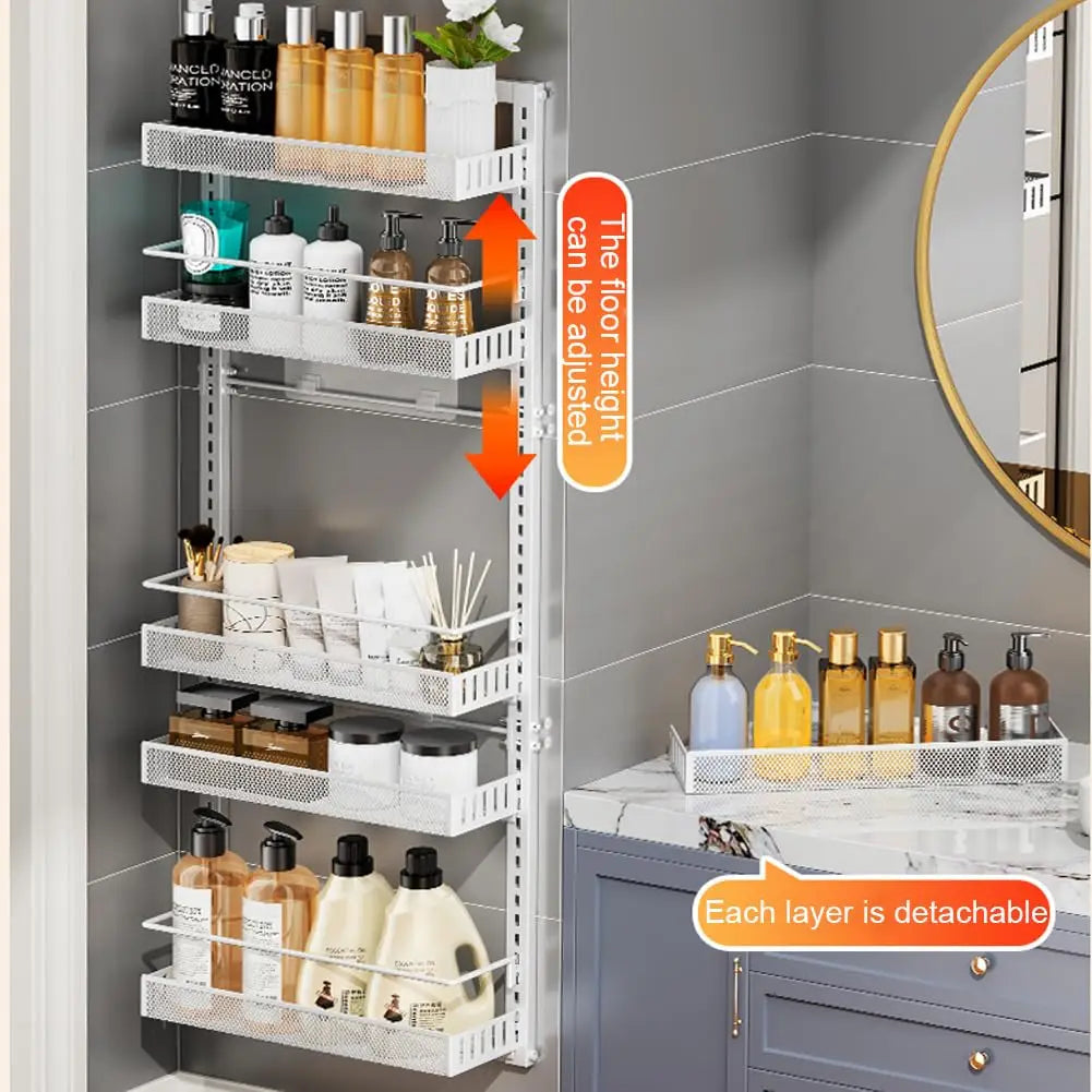 6-Tier Over Door Pantry Organizer Adjustable Metal Hanging