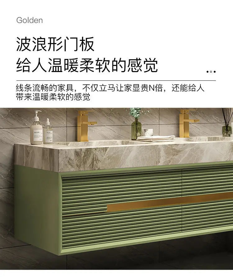 Light Luxury Bathroom Cabinet Rock Plate Washstand Modern