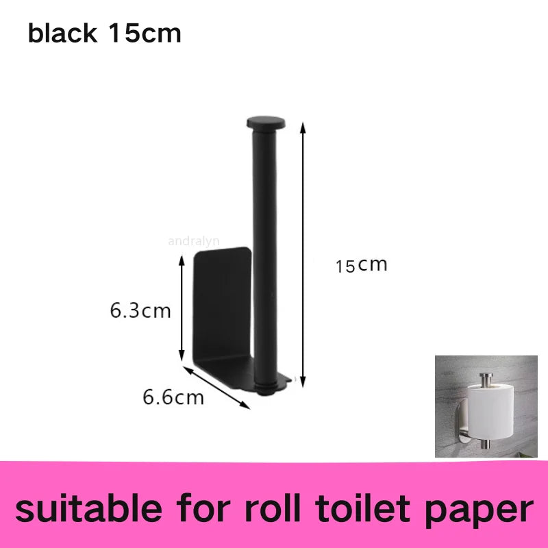 Adhesive Toilet Paper Holder Wall Mount Bathroom Silver