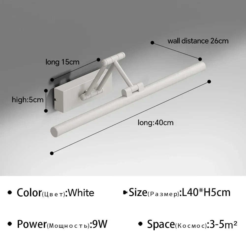 Dindalled Ip44 Bathroom Mirror Light Modern Retractable Led