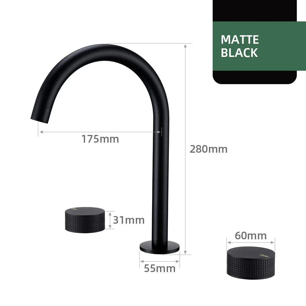 Gumetal Basin Faucet Cold Widespread Tap 360 Rotation