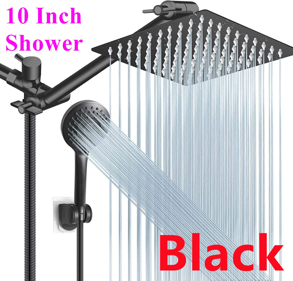 Black Simple Bathroom Shower Wall Mounted Bathroom Shower