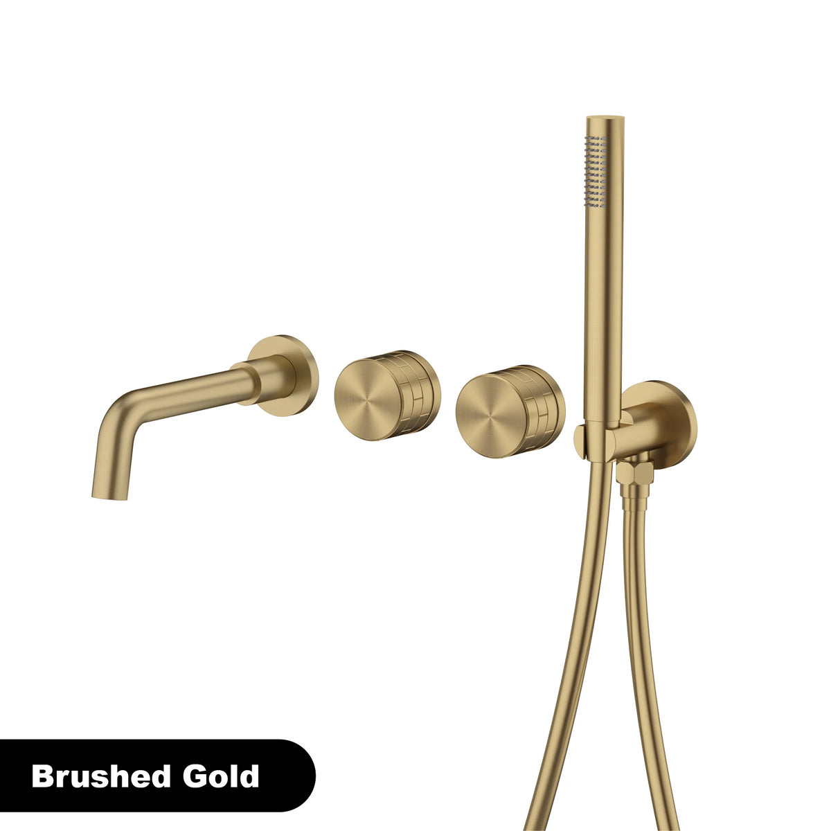 Luxury Brass Brushed Gold Wall Mounted Bathroom Faucet