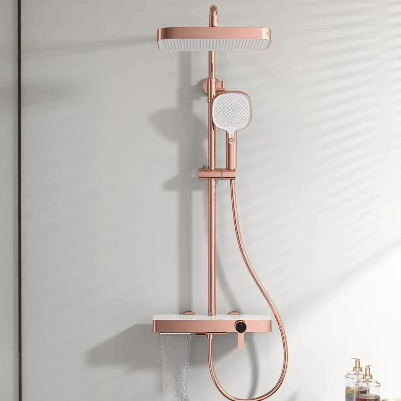 Cold Bathroom Shower System Sprinkler Brushed Rose Gold