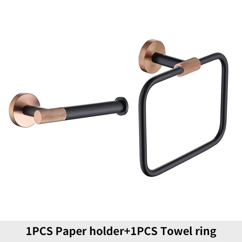 Rose Gold Bathroom Hardware Towel Bar Rack Shelf