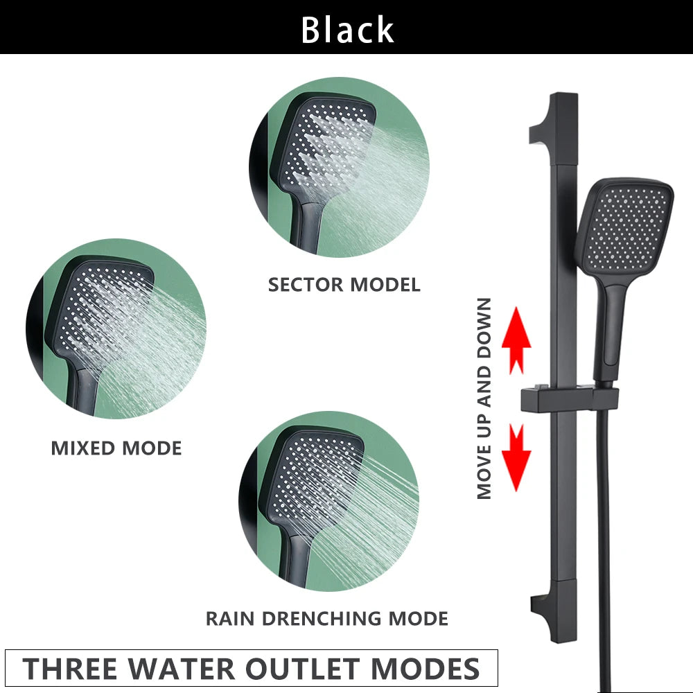 Wall Mounted Adjustable Slide Shower Bar Bathroom Shower