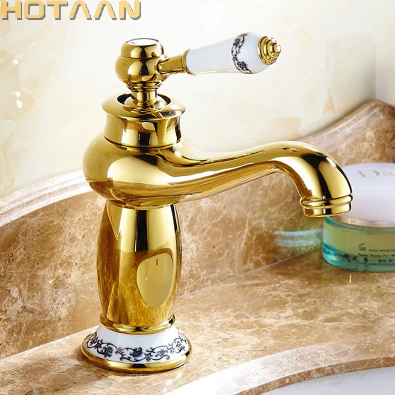 Luxury Basin Faucet Modern Faucet Bathroom Faucet Gold