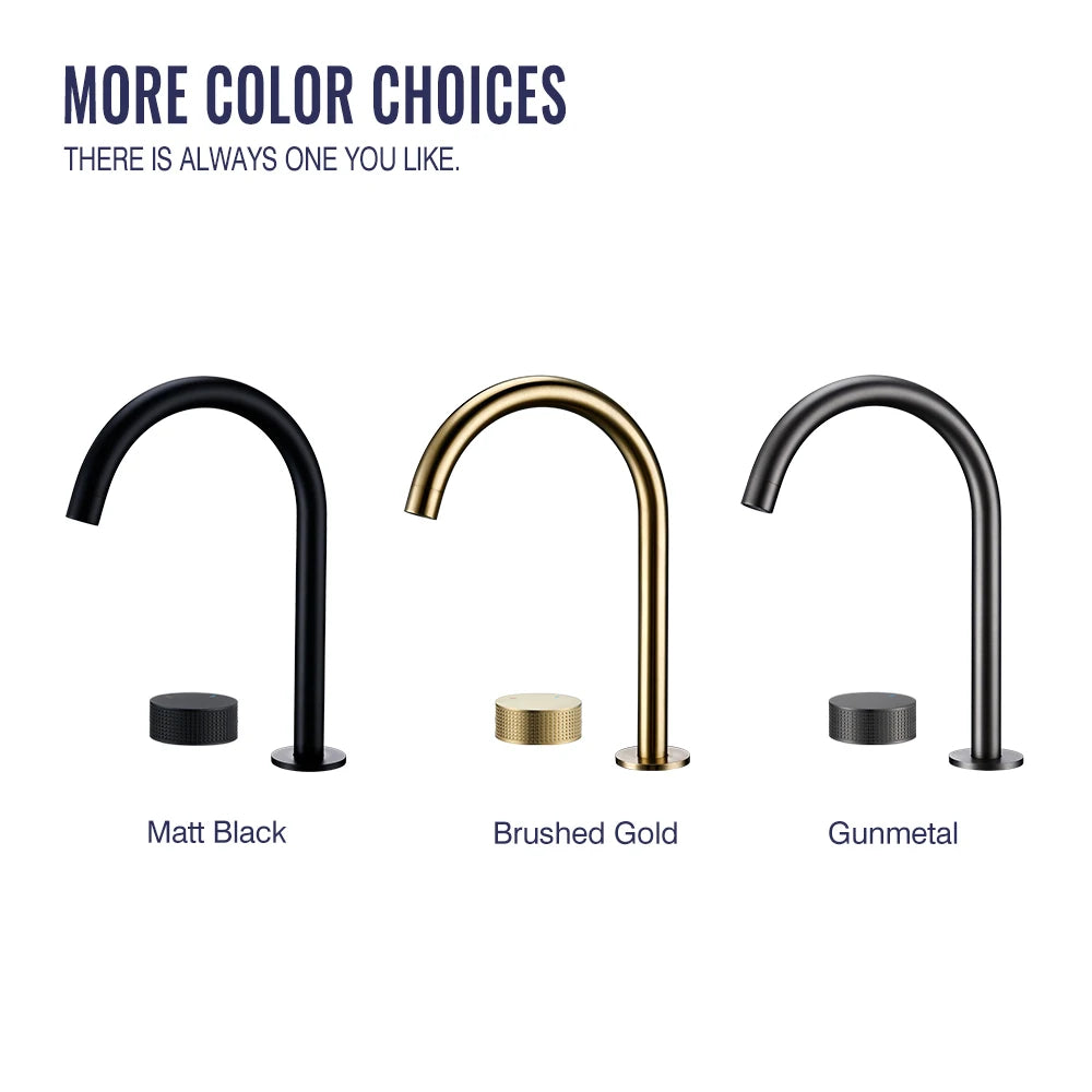 Gunmetal Basin Faucet Knurled Switch 360 Rotating Spout