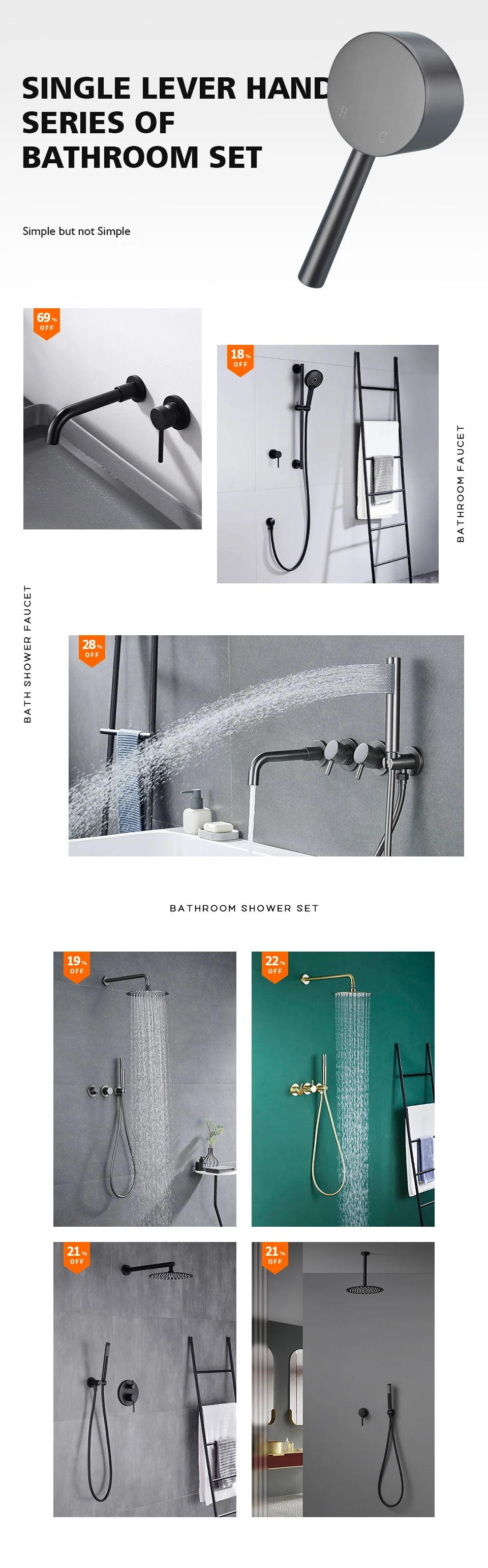 Black Bathroom Sink Faucet Brass Tap Cold Wash