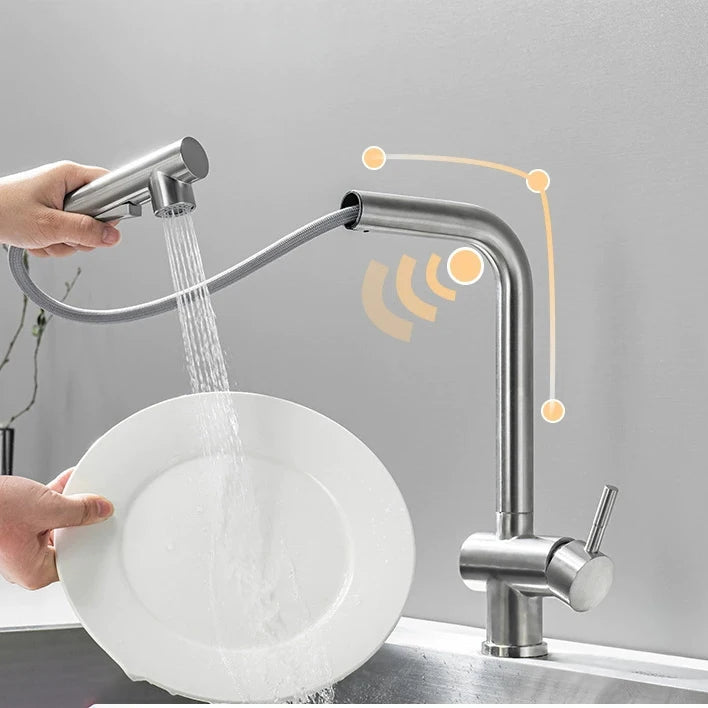 Cold Touch On Faucets Stainless Steel Pull Out