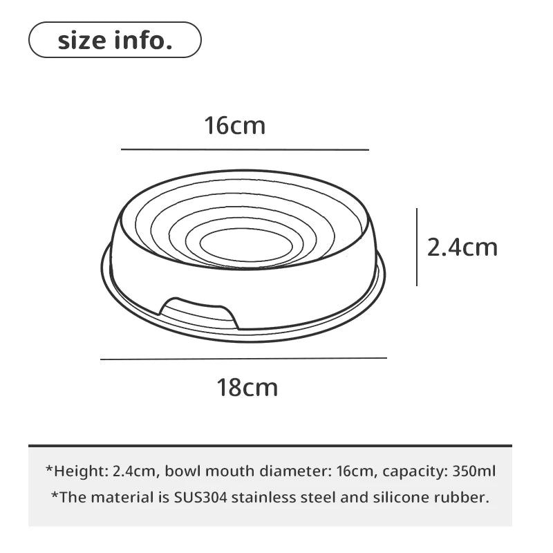 304 Stainless Steel Cat Dog Pet Bowl Non