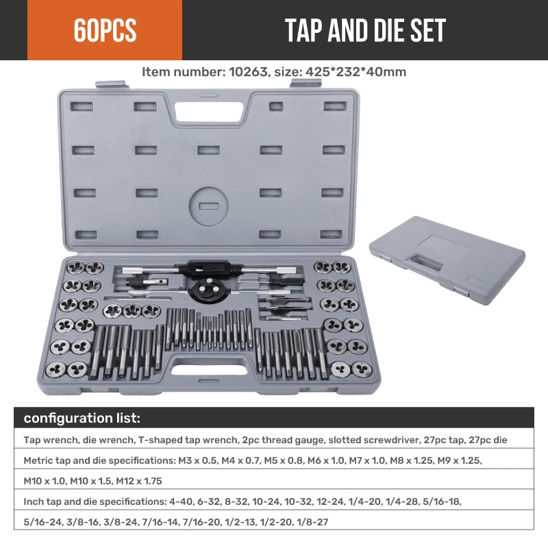 Hi-Spec Mechanic Official Store Tap Die Thread Kit