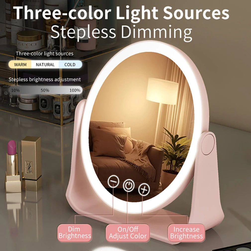Colors Led Makeup Mirror Wireless Eversible Dimmable Touch