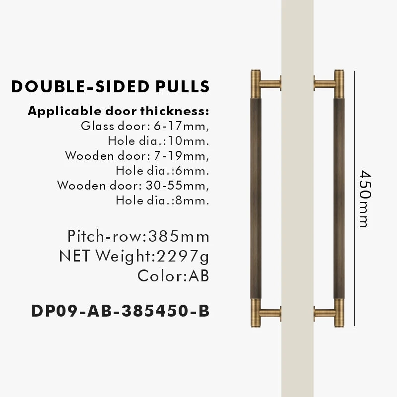 Nurlin Brass Door Double Sided Linear Striped Pull