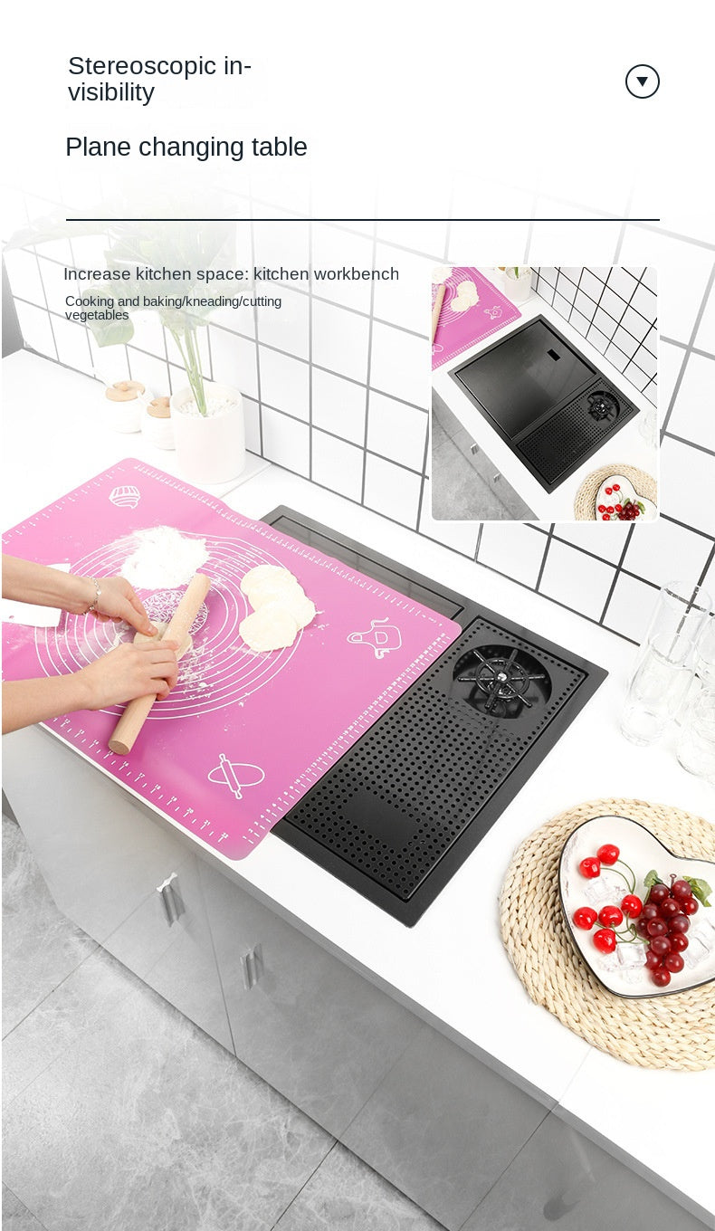 55cmx45cm Sink Nano 304 Stainless Steel Vegetable Wash