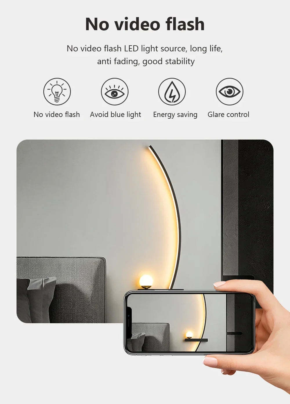 Modern Led Simple Art Bedroom Bedside Wall Lamp