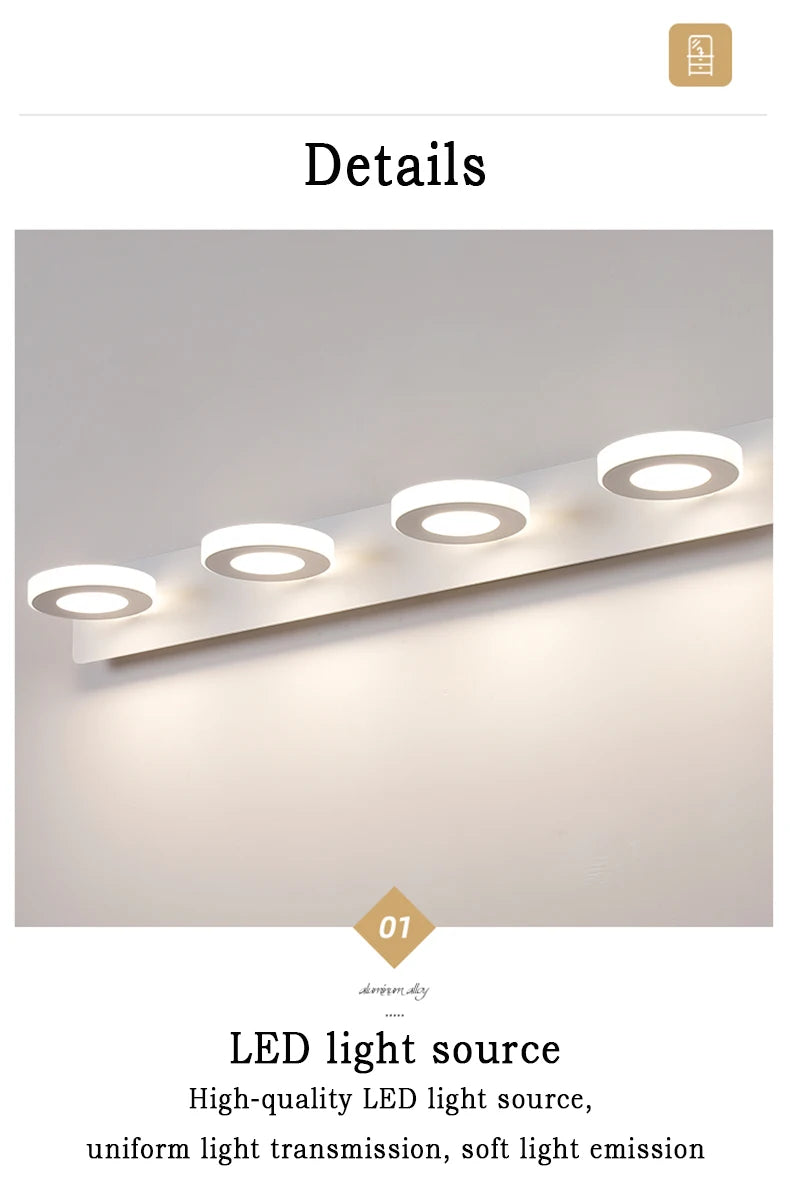 Led Bathroom Mirror Wall Lamp Vanity Light Waterproof