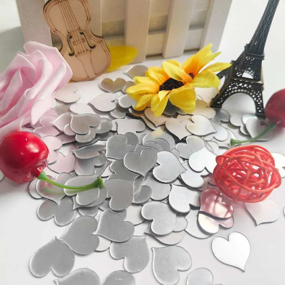 5cm/4cm Mirror Wall Sticker Acrylic Square/Heart 3d Wall