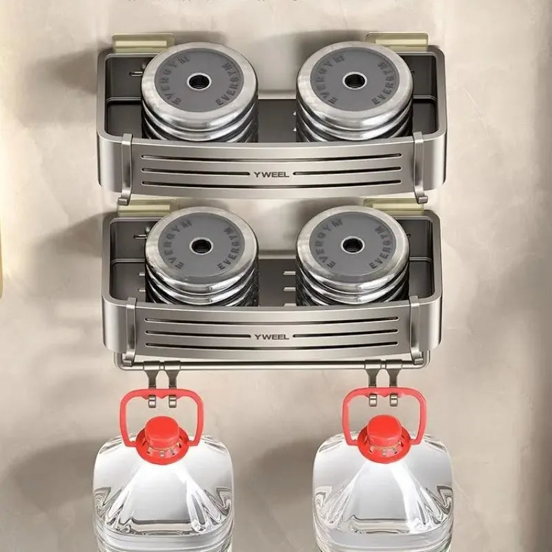 Aluminum Bathroom Shelves Wall Towel Rack Mounted Shower