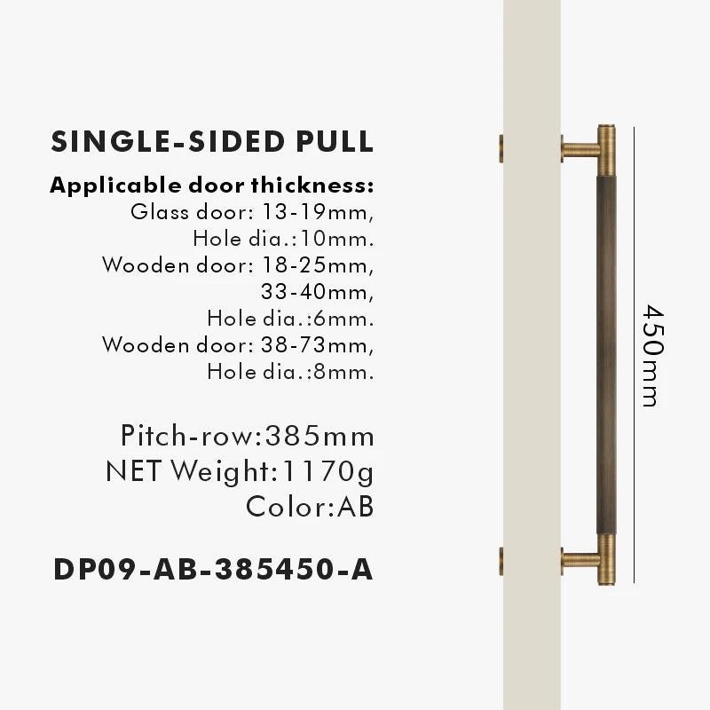 Nurlin Brass Door Double Sided Linear Striped Pull