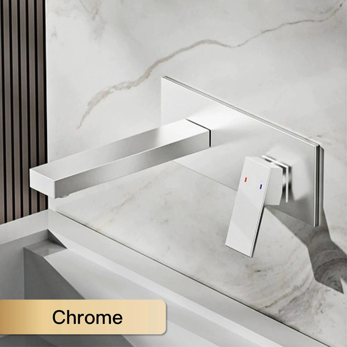 Luxury Brass Black Bathroom Simple Faucet Wall Mounted