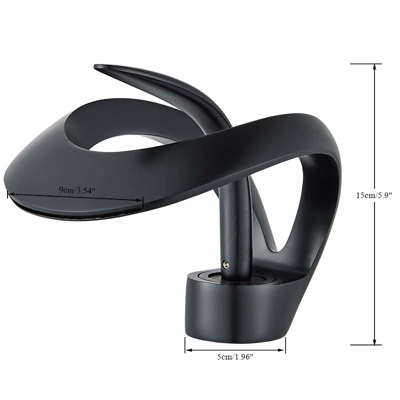 Black Bathroom Basin Taps Handle Waterfall Faucet Solid