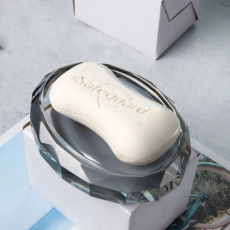 Light Luxury Crystal Glass Bathroom Lotion Bottle Transparent