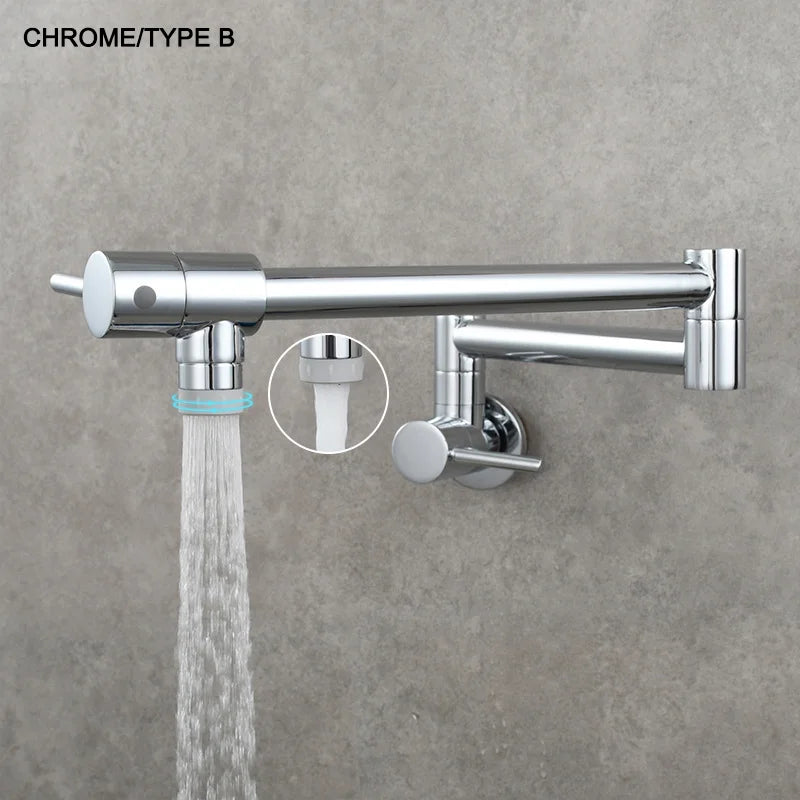 Brass Pot Filler Tap Wall Mount Foldable Faucet