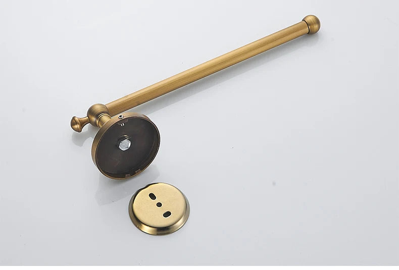 Antique Brass 2pc Bathroom Bronze Dispenser Towel Rod