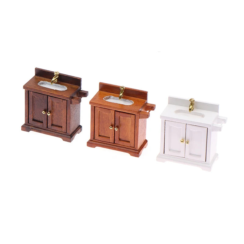 Realistic 1/12 Scale Dollhouse Simulation Wash Basin Toy