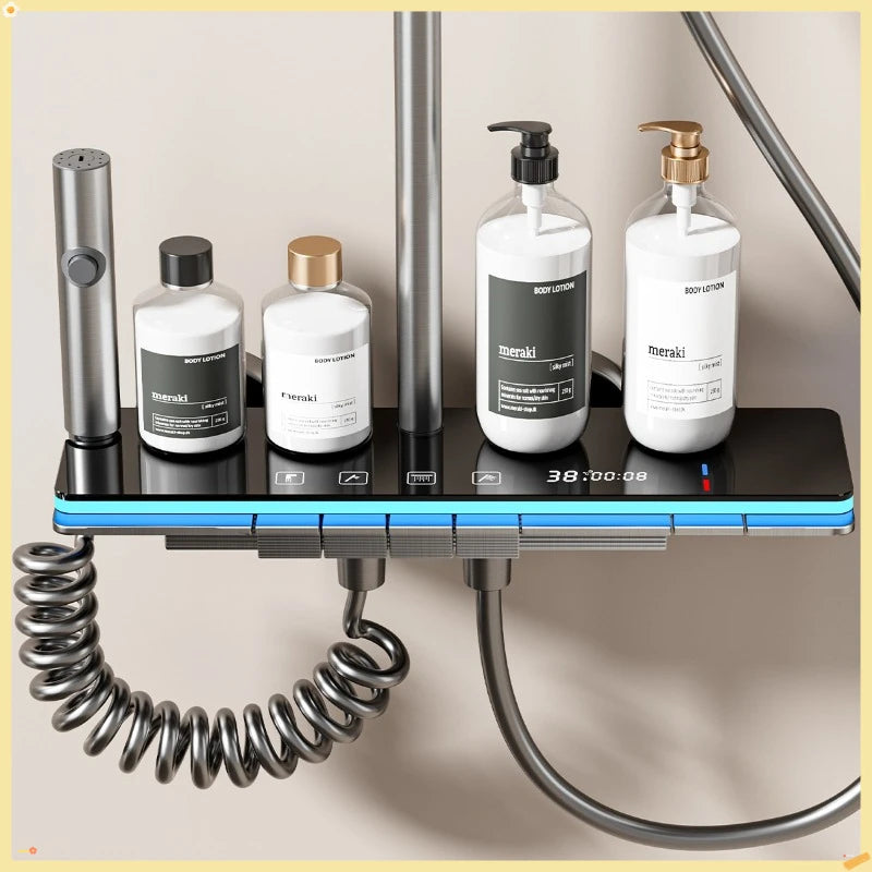 Grey Shower System Ambient Light Intelligent Digital Shower