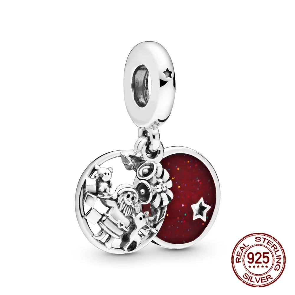925 Sterling Silver Red Medicine Cabinet Pendant Charms