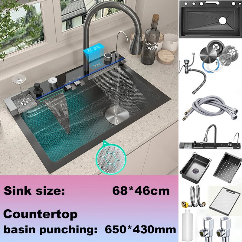 Gold Stainless Steel Sink Scratch Wear Resistant Wash