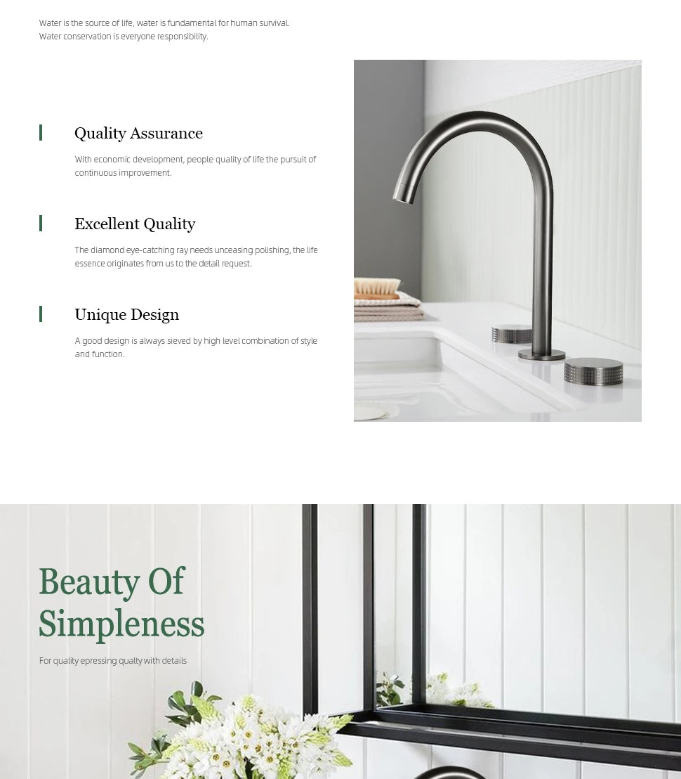 Gumetal Basin Faucet Cold Widespread Tap 360 Rotation
