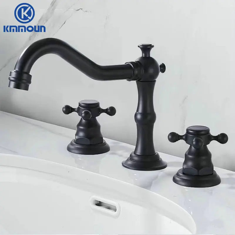 Kmmoun Fixed Spout Bathroom Basin Faucet Hole Deck