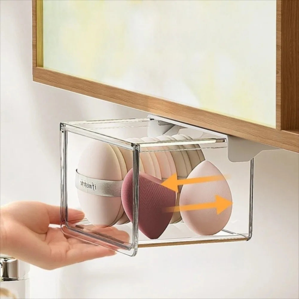 Transparent Pull-Out Storage Drawer No-Punching Installation