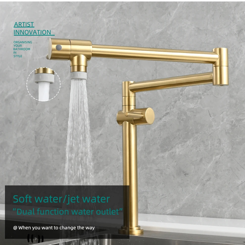 Ciencia Brass Pot Filler Faucet Wall Mount Sink