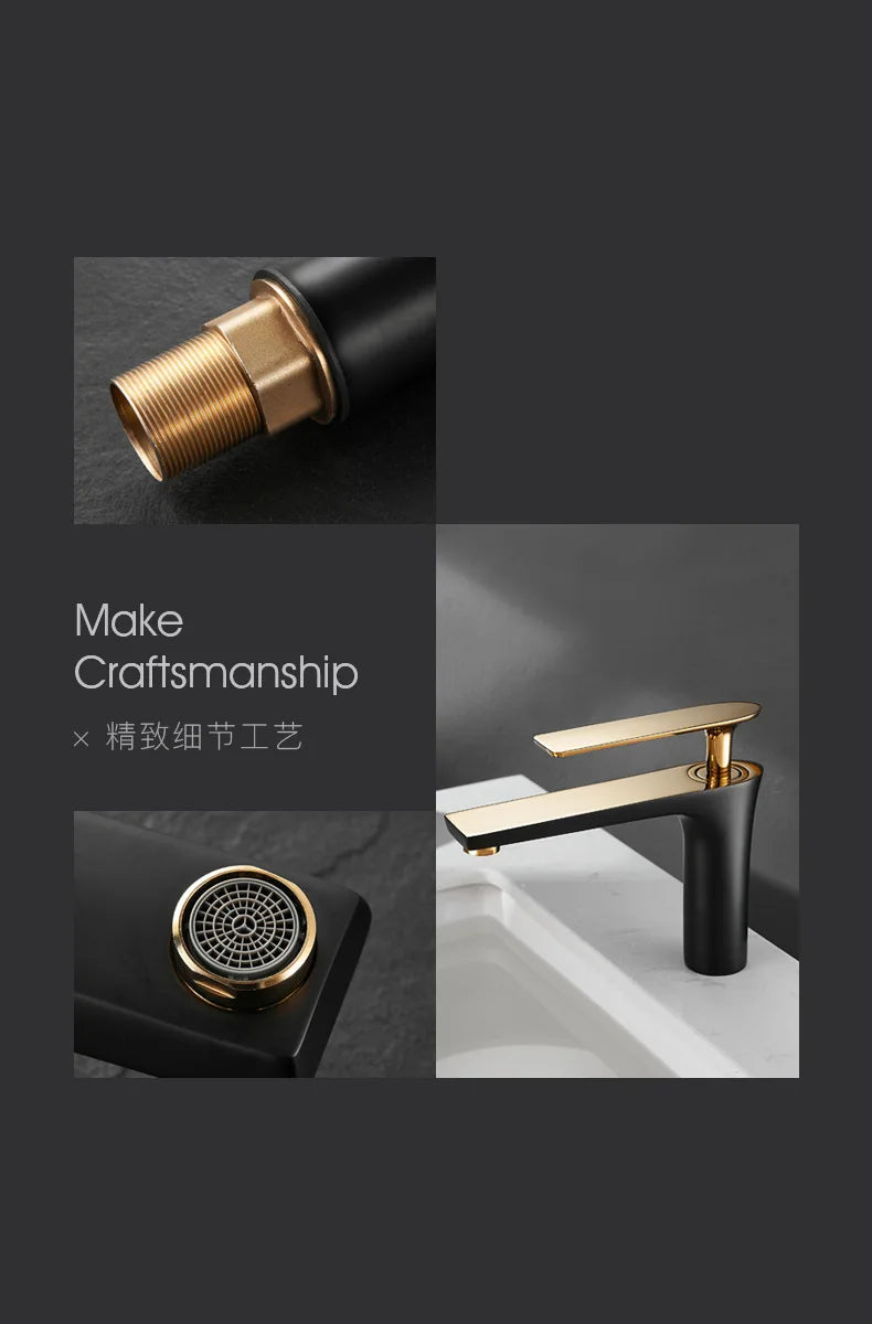 All Copper Black Gold Basin Faucet Sink Faucet