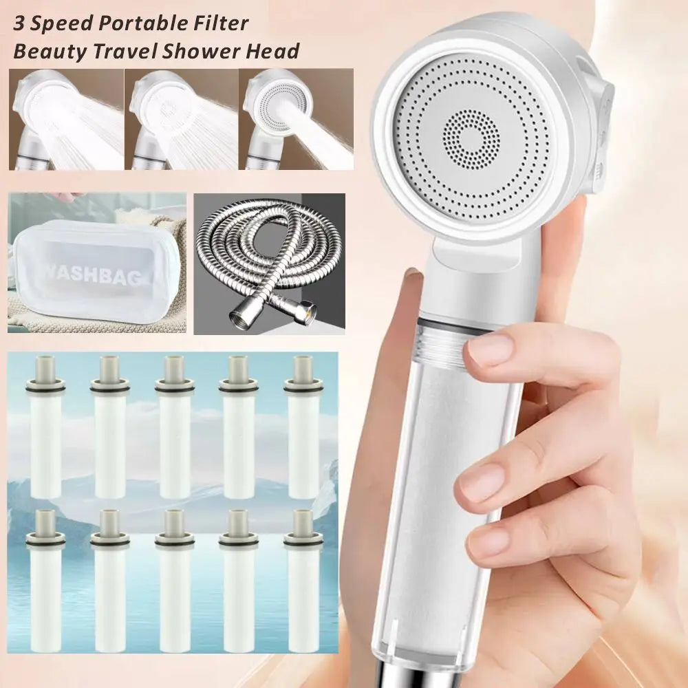 Pressurized Filter Shower Water Purifying Antibacterial Nozzle