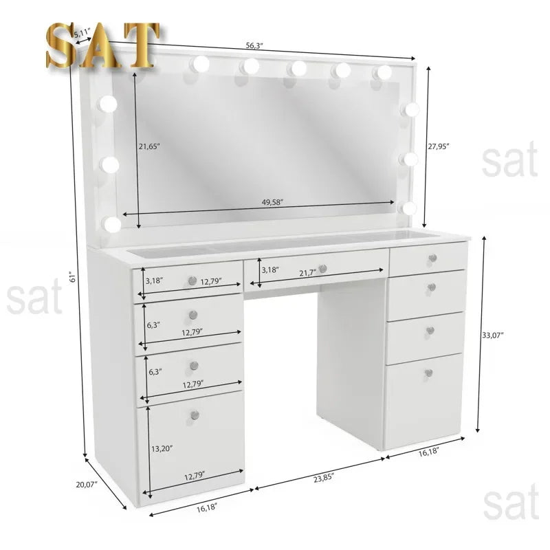Led Makeup Mirror Colors Light Desktop Vanity Mirror