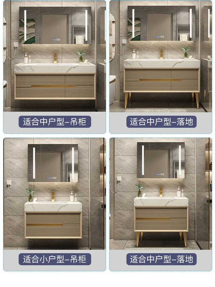 Light Luxury Bathroom Cabinet Rock Plate Washstand Modern