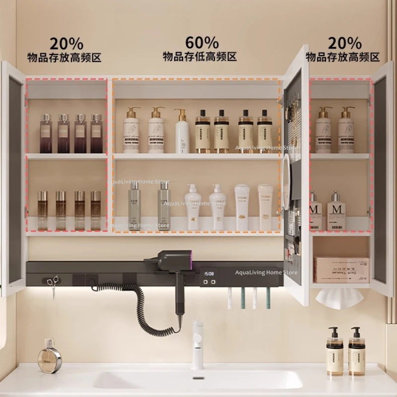 Modern Smart Bathroom Mirror Cabinet Wall-Mounted Vanity Mirror