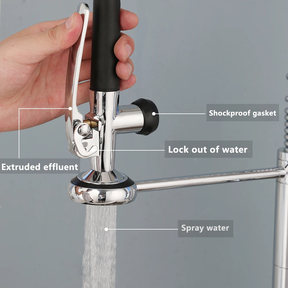 Kemaidi Brass Sink Faucet Spring Pull Down Faucets