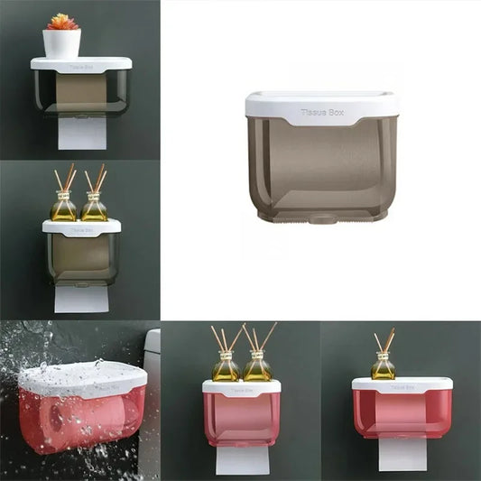 Wall Mounted Toilet Paper Holder Waterproof Tissue Box
