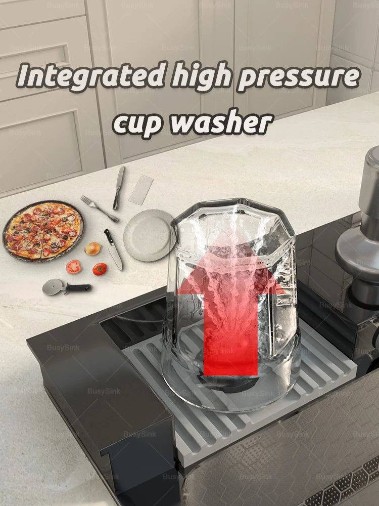 Stainless Steel Waterfall Sink Extra Large Bowl Digital