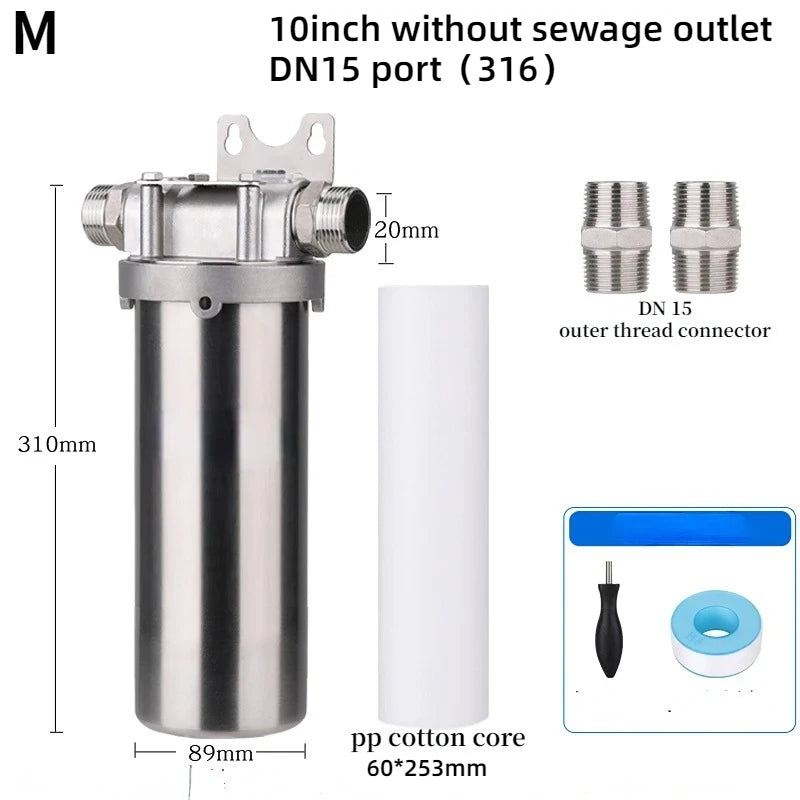 1pc 304/316 Stainless Steel Prefiler Water Filter Industrial