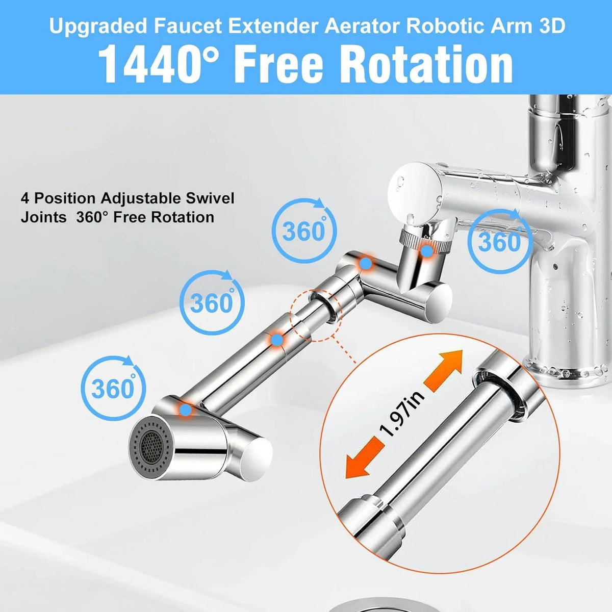 Retractable Universal 1440 Swivel Robotic Arm Swivel Extension